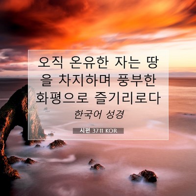 Picture 07 - 시편 37:11 KOR - 오직 온유한 자는 땅을 차지하며 - Bible Verse Picture