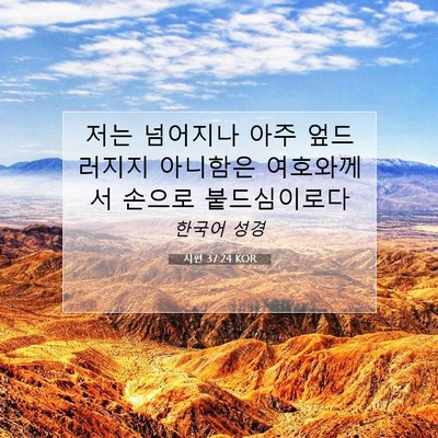 Picture 07 - 시편 37:24 KOR - 저는 넘어지나 아주 엎드러지지 - Bible Verse Picture