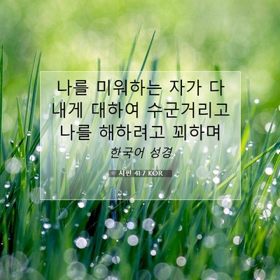 Picture 07 - 시편 41:7 KOR - 나를 미워하는 자가 다 내게 대하여 - Bible Verse Picture