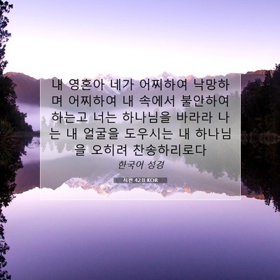 Picture 07 - 시편 42:11 KOR - 내 영혼아 네가 어찌하여 낙망하며 - Bible Verse Picture