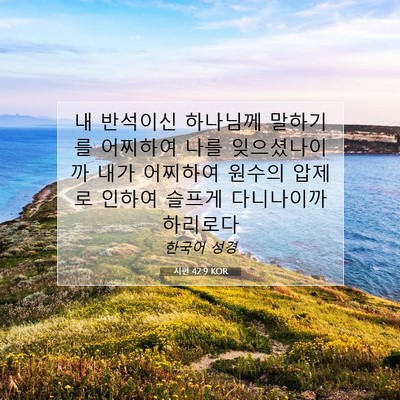 Picture 07 - 시편 42:9 KOR - 내 반석이신 하나님께 말하기를 - Bible Verse Picture