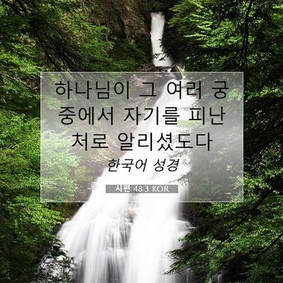 Picture 07 - 시편 48:3 KOR - 하나님이 그 여러 궁중에서 자기를 - Bible Verse Picture