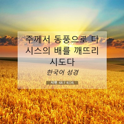 Picture 07 - 시편 48:7 KOR - 주께서 동풍으로 다시스의 배를 - Bible Verse Picture