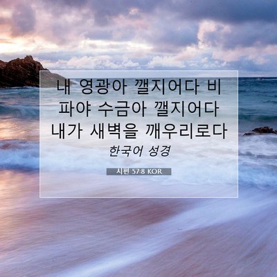 Picture 07 - 시편 57:8 KOR - 내 영광아 깰지어다 비파야 수금아 - Bible Verse Picture