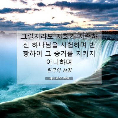 Picture 07 - 시편 78:56 KOR - 그럴지라도 저희가 지존하신 - Bible Verse Picture