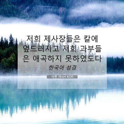 Picture 07 - 시편 78:64 KOR - 저희 제사장들은 칼에 엎드러지고 - Bible Verse Picture