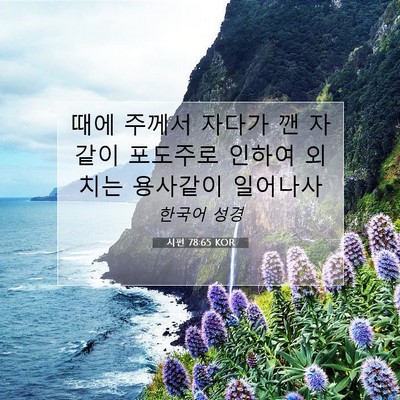 Picture 07 - 시편 78:65 KOR - 때에 주께서 자다가 깬 자 같이 - Bible Verse Picture