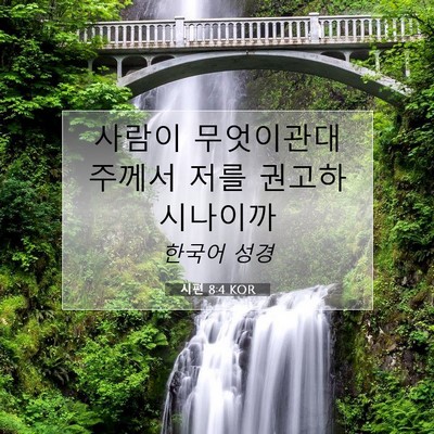 Picture 07 - 시편 8:4 KOR - 사람이 무엇이관대 주께서 저를 - Bible Verse Picture
