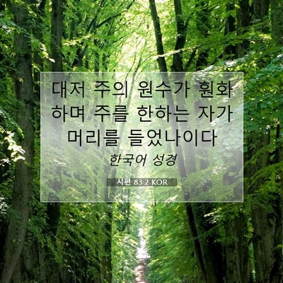 Picture 07 - 시편 83:2 KOR - 대저 주의 원수가 훤화하며 주를 - Bible Verse Picture
