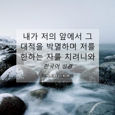 Picture 07 - 시편 89:23 KOR - 내가 저의 앞에서 그 대적을 - Bible Verse Picture