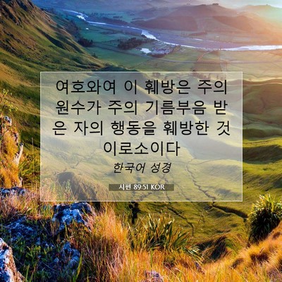 Picture 07 - 시편 89:51 KOR - 여호와여 이 훼방은 주의 원수가 - Bible Verse Picture