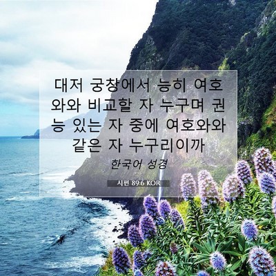Picture 07 - 시편 89:6 KOR - 대저 궁창에서 능히 여호와와 비교할 - Bible Verse Picture