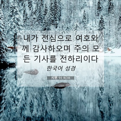 Picture 07 - 시편 9:1 KOR - 내가 전심으로 여호와께 감사하오며 - Bible Verse Picture