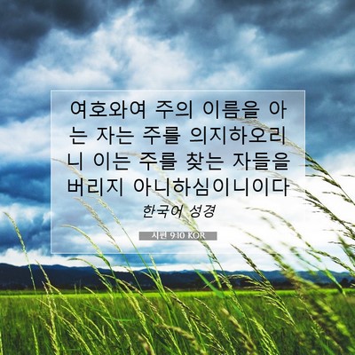 Picture 07 - 시편 9:10 KOR - 여호와여 주의 이름을 아는 자는 - Bible Verse Picture