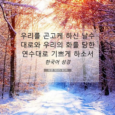 Picture 07 - 시편 90:15 KOR - 우리를 곤고케 하신 날수대로와 - Bible Verse Picture