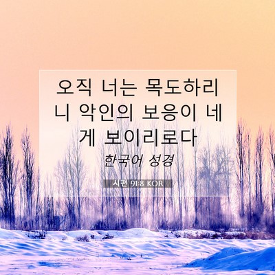 Picture 07 - 시편 91:8 KOR - 오직 너는 목도하리니 악인의 보응이 - Bible Verse Picture