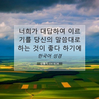 Picture 07 - 신명기 1:14 KOR - 너희가 대답하여 이르기를 당신의 - Bible Verse Picture