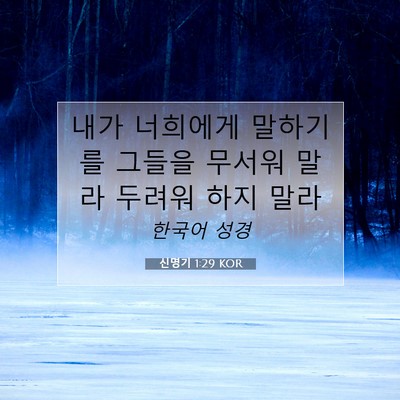 Picture 07 - 신명기 1:29 KOR - 내가 너희에게 말하기를 그들을 - Bible Verse Picture