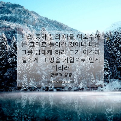 Picture 07 - 신명기 1:38 KOR - 너의 종자 눈의 아들 여호수아는 - Bible Verse Picture