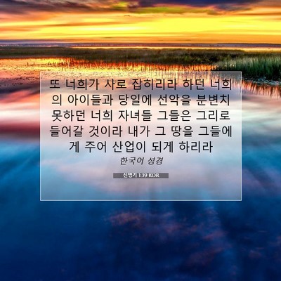 Picture 07 - 신명기 1:39 KOR - 또 너희가 사로 잡히리라 하던 - Bible Verse Picture