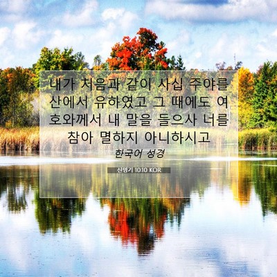 Picture 07 - 신명기 10:10 KOR - 내가 처음과 같이 사십 주야를 - Bible Verse Picture