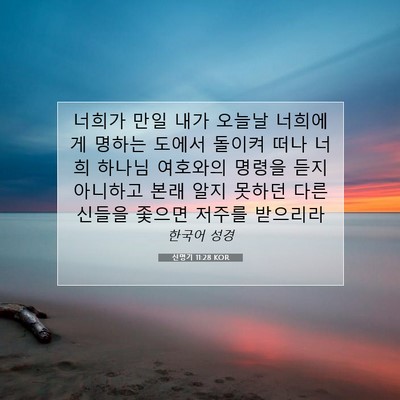 Picture 07 - 신명기 11:28 KOR - 너희가 만일 내가 오늘날 너희에게 - Bible Verse Picture