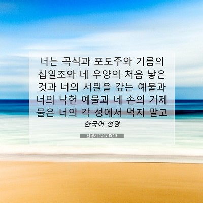 Picture 07 - 신명기 12:17 KOR - 너는 곡식과 포도주와 기름의 - Bible Verse Picture
