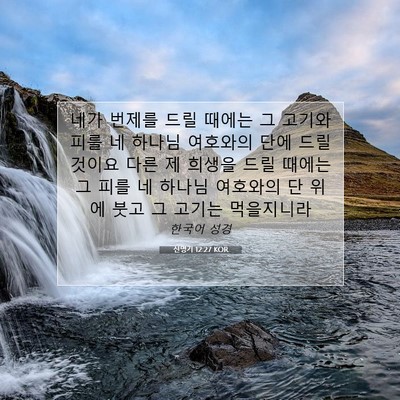 Picture 07 - 신명기 12:27 KOR - 네가 번제를 드릴 때에는 그 고기와 - Bible Verse Picture