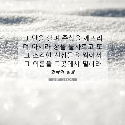 Picture 07 - 신명기 12:3 KOR - 그 단을 헐며 주상을 깨뜨리며 - Bible Verse Picture