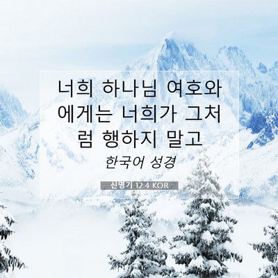 Picture 07 - 신명기 12:4 KOR - 너희 하나님 여호와에게는 너희가 - Bible Verse Picture