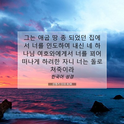 Picture 07 - 신명기 13:10 KOR - 그는 애굽 땅 종 되었던 집에서 너를 - Bible Verse Picture