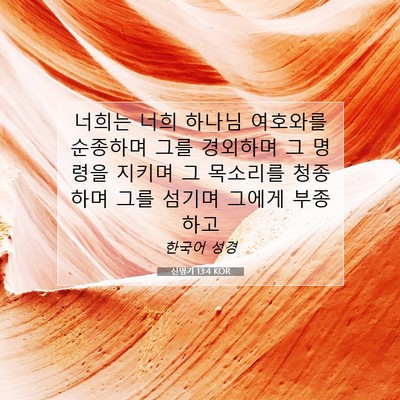 Picture 07 - 신명기 13:4 KOR - 너희는 너희 하나님 여호와를 - Bible Verse Picture