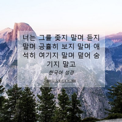 Picture 07 - 신명기 13:8 KOR - 너는 그를 좇지 말며 듣지 말며 - Bible Verse Picture