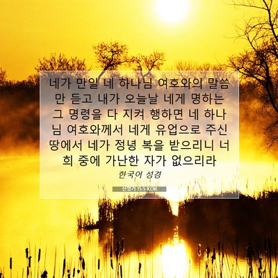 Picture 07 - 신명기 15:5 KOR - 네가 만일 네 하나님 여호와의 - Bible Verse Picture