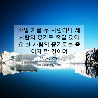 Picture 07 - 신명기 17:6 KOR - 죽일 자를 두 사람이나 세 사람의 - Bible Verse Picture