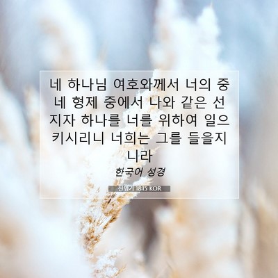 Picture 07 - 신명기 18:15 KOR - 네 하나님 여호와께서 너의 중 네 - Bible Verse Picture