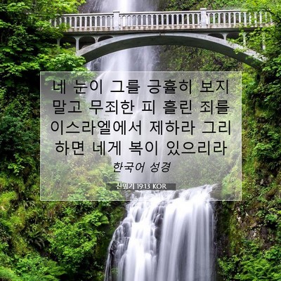 Picture 07 - 신명기 19:13 KOR - 네 눈이 그를 긍휼히 보지 말고 - Bible Verse Picture