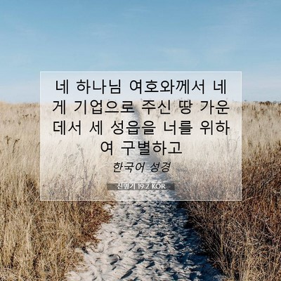 Picture 07 - 신명기 19:2 KOR - 네 하나님 여호와께서 네게 기업으로 - Bible Verse Picture
