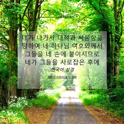 Picture 07 - 신명기 21:10 KOR - 네가 나가서 대적과 싸움함을 당하여 - Bible Verse Picture