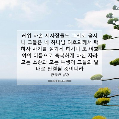 Picture 07 - 신명기 21:5 KOR - 레위 자손 제사장들도 그리로 올지니 - Bible Verse Picture
