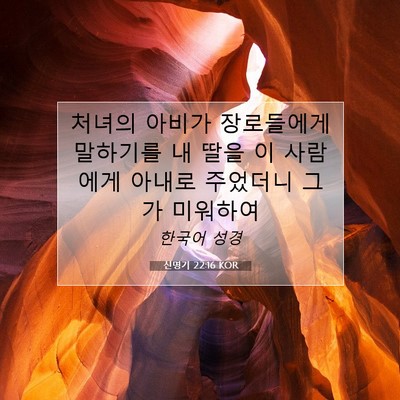 Picture 07 - 신명기 22:16 KOR - 처녀의 아비가 장로들에게 말하기를 - Bible Verse Picture