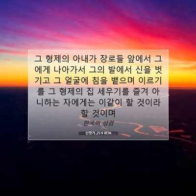 Picture 07 - 신명기 25:9 KOR - 그 형제의 아내가 장로들 앞에서 - Bible Verse Picture