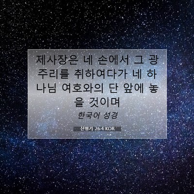 Picture 07 - 신명기 26:4 KOR - 제사장은 네 손에서 그 광주리를 - Bible Verse Picture