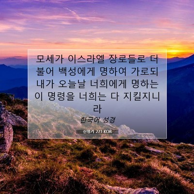 Picture 07 - 신명기 27:1 KOR - 모세가 이스라엘 장로들로 더불어 - Bible Verse Picture