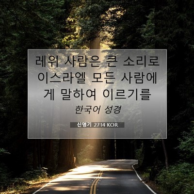 Picture 07 - 신명기 27:14 KOR - 레위 사람은 큰 소리로 이스라엘 - Bible Verse Picture