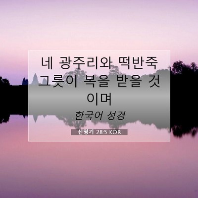 Picture 07 - 신명기 28:5 KOR - 네 광주리와 떡반죽 그릇이 복을 - Bible Verse Picture