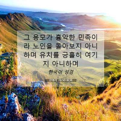 Picture 07 - 신명기 28:50 KOR - 그 용모가 흉악한 민족이라 노인을 - Bible Verse Picture