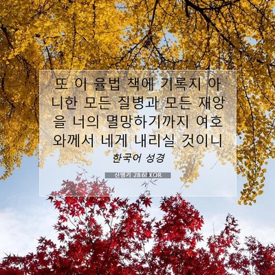 Picture 07 - 신명기 28:61 KOR - 또 이 율법 책에 기록지 아니한 모든 - Bible Verse Picture
