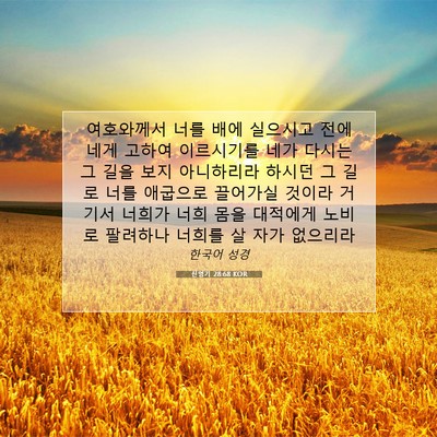 Picture 07 - 신명기 28:68 KOR - 여호와께서 너를 배에 실으시고 전에 - Bible Verse Picture
