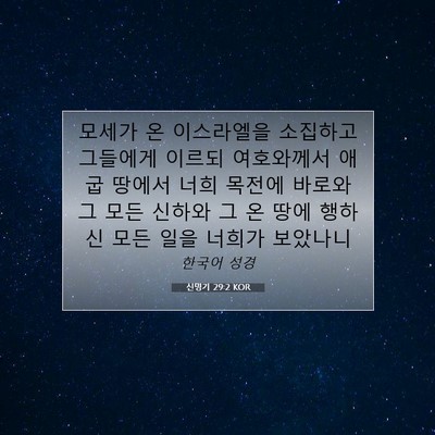 Picture 07 - 신명기 29:2 KOR - 모세가 온 이스라엘을 소집하고 - Bible Verse Picture
